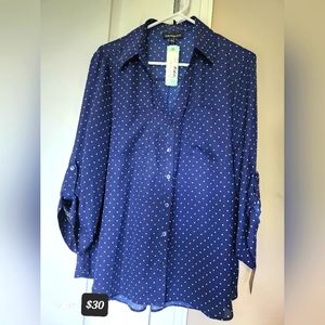 BNWT Fortune + Ivy Christelle Button Down Blouse, XL